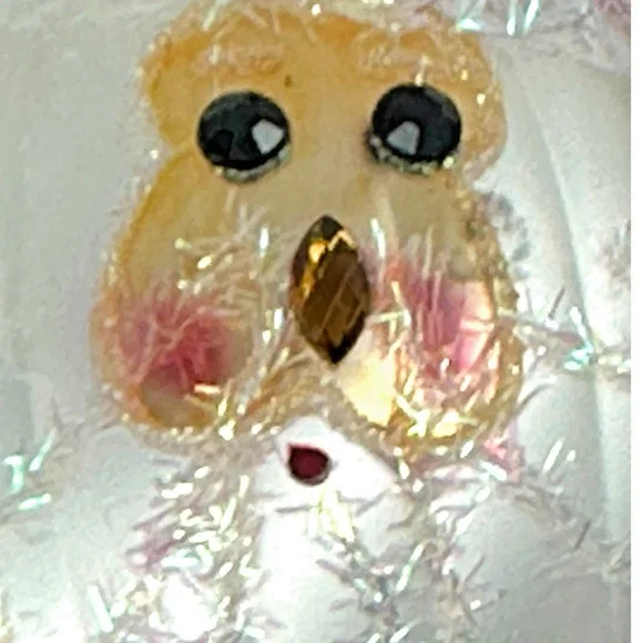 Santa Claus Head & Hat Christmas Ornament Blown Glass Rhinestone Whimsical - Picture 6 of 9